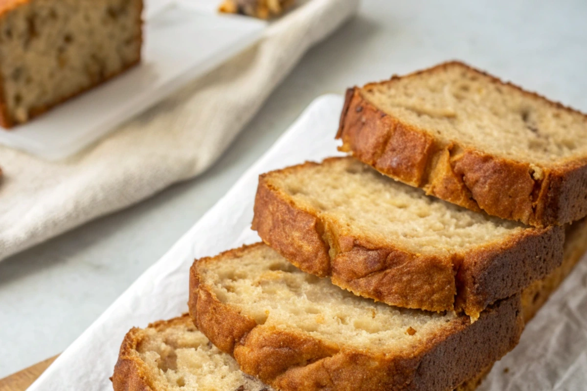 4 ingredient banana bread healthy recipe made with ripe bananas, oats, eggs, and baking powder for a quick and nutritious treat