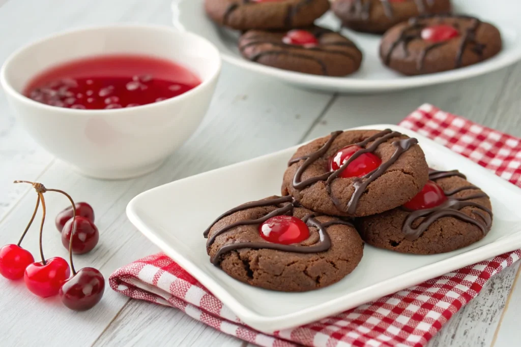chocolate and cherry cookies