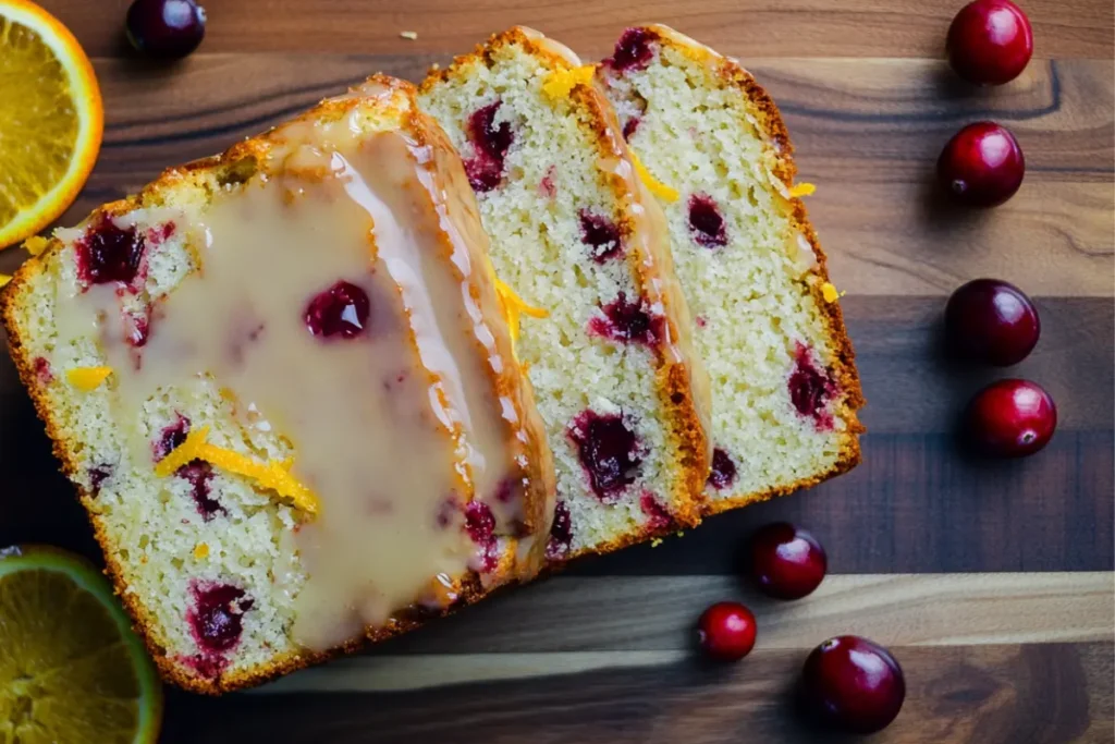 glazed cranberry orange loaf
